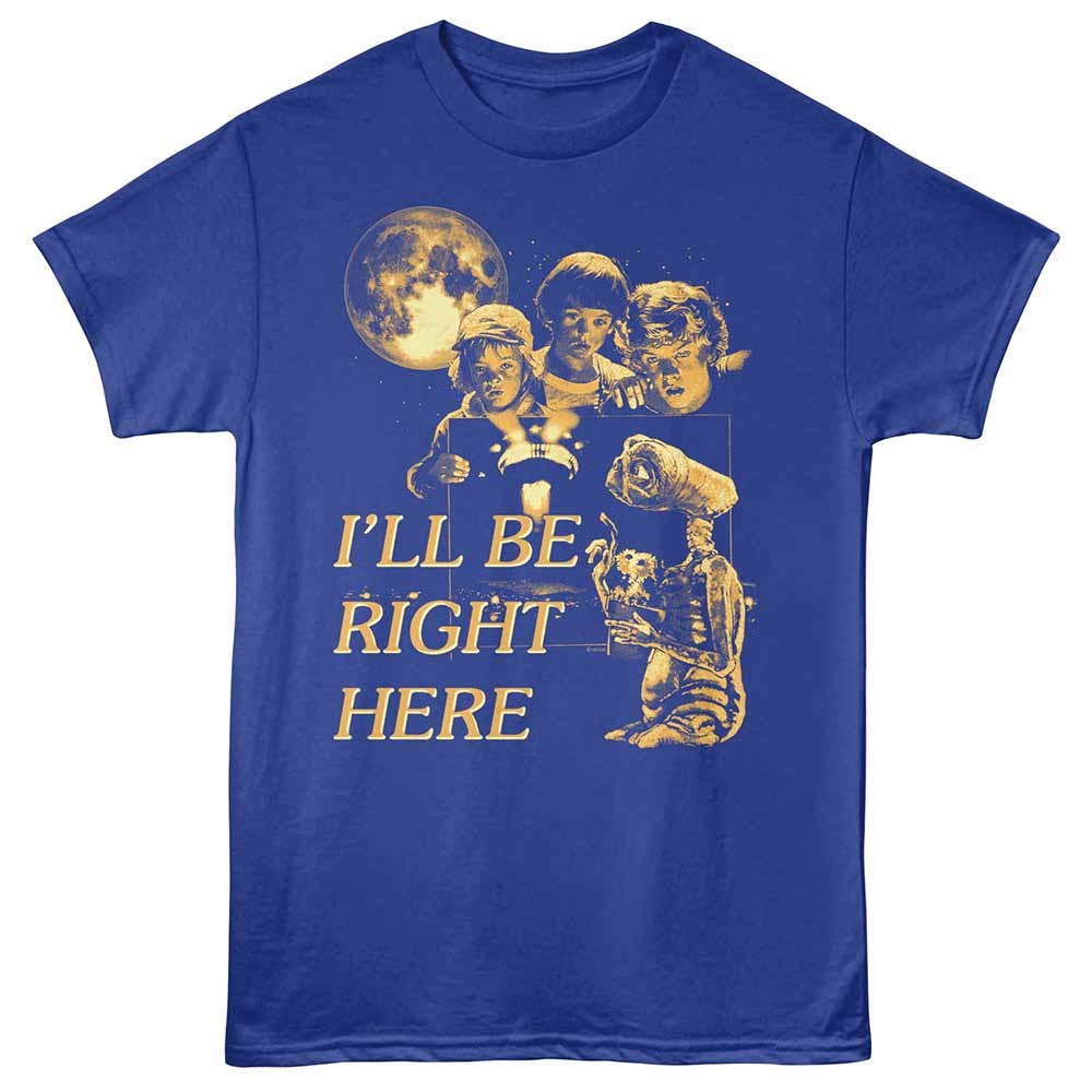 E.T. The Extra-Terrestrial - Right Here Monochrome - Unisex T-Shirt - Royal
