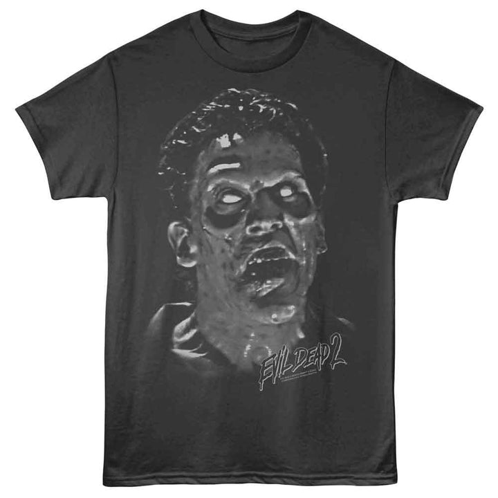 Evil Dead - Deadite Ash - Front Print Adult Short Sleeve Solid T-Shirt - Smoke