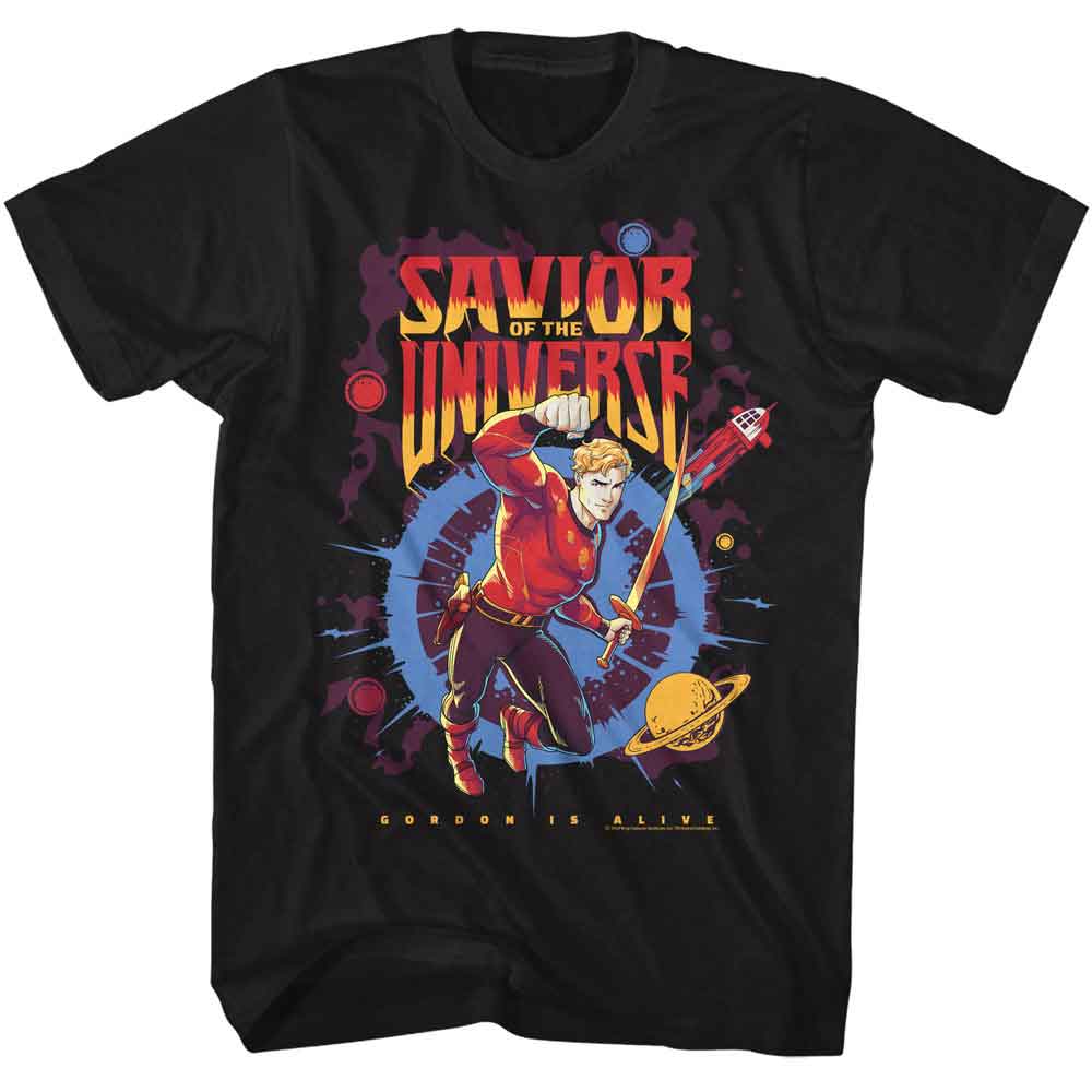 Flash Gordon - Savior Of The Universe - Officially Licensed American Classics - Front Print Solid Adult Short Sleeve T-Shirt