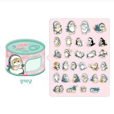 Mofusand Can Jelly 30 Stickers Set - Shark Cat & Fruit Cat - Shark Blue