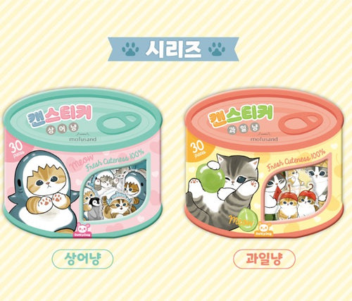 Mofusand Can Jelly 30 Stickers Set - Shark Cat & Fruit Cat - Fruit Peach