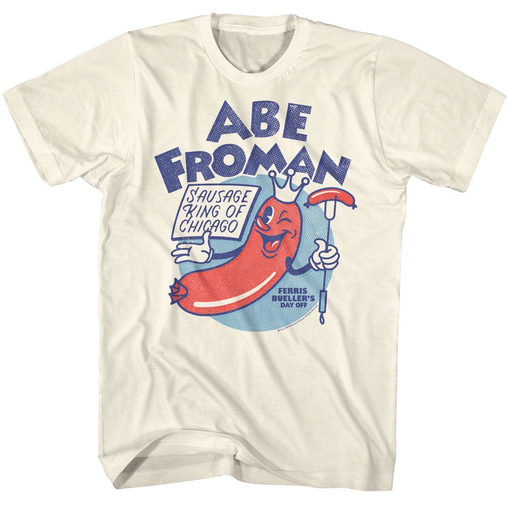 Ferris Bueller's Day Off - Chicago Sausage King - American Classics - Solid Off-White Adult Short Sleeve T-Shirt