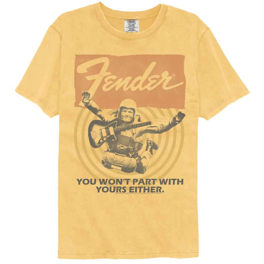 Fender - Sky Diving - American Classics - Solid Yellow Adult Short Sleeve Comfort Color T-Shirt
