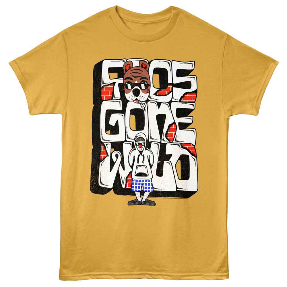 Foos Gone Wild - Dog And Brick - Solid Adult Unisex Short Sleeve T-Shirt - Ginger