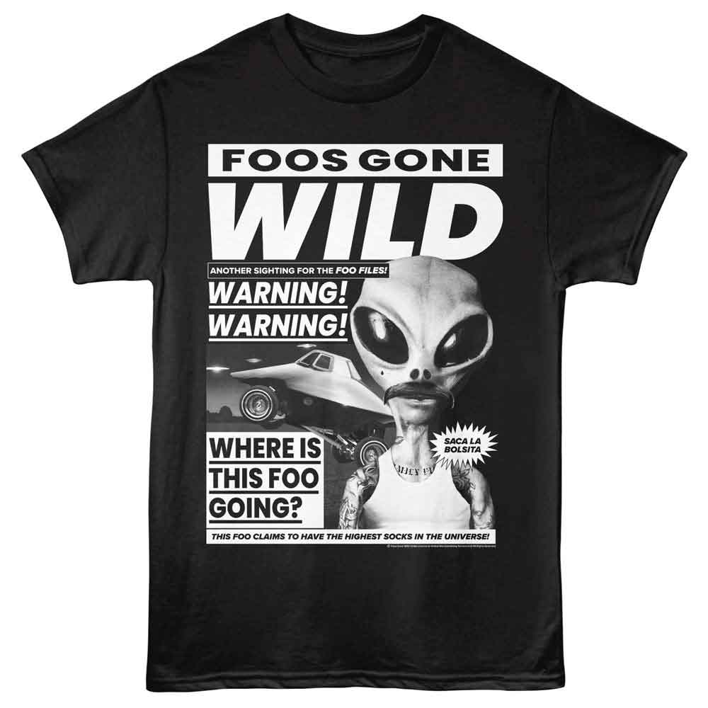 Foos Gone Wild - Newspaper - Solid Adult Unisex Short Sleeve T-Shirt - Black