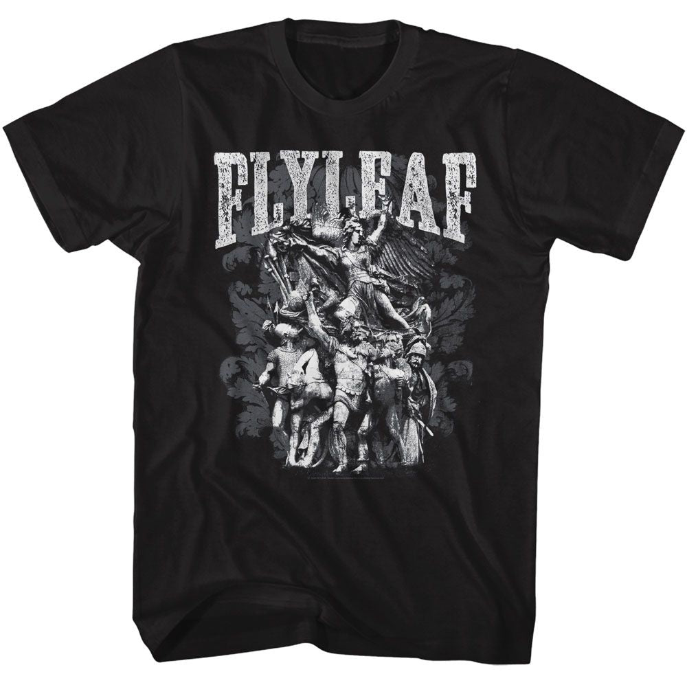 Fly Leaf - Statues - American Classics - Solid Black Adult Short Sleeve T-Shirt