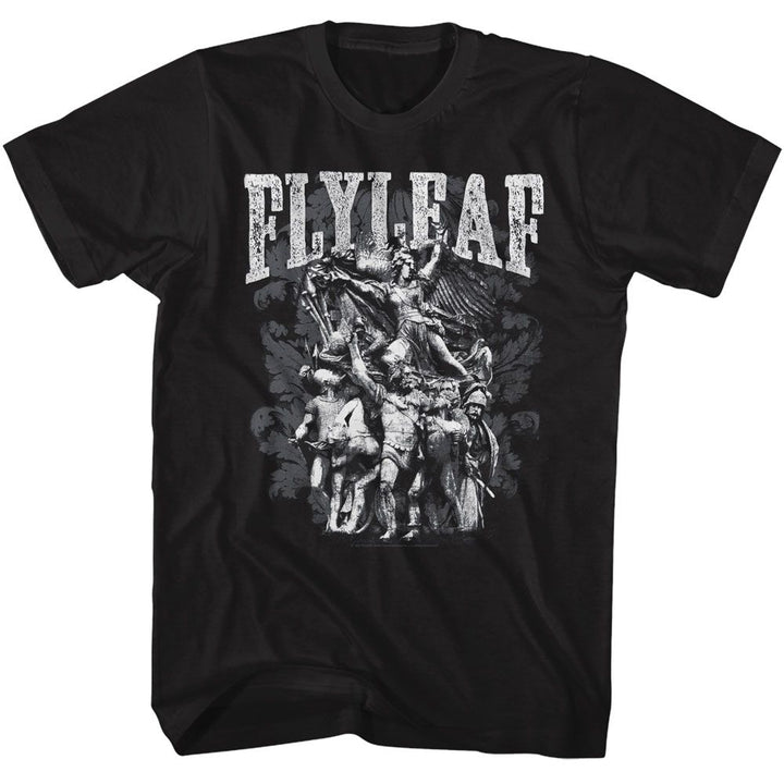 Fly Leaf - Statues - American Classics - Solid Black Adult Short Sleeve T-Shirt