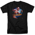 DC Comics - The Flash - Fastest Man - Adult Unisex Short Sleeve T-Shirt - Black