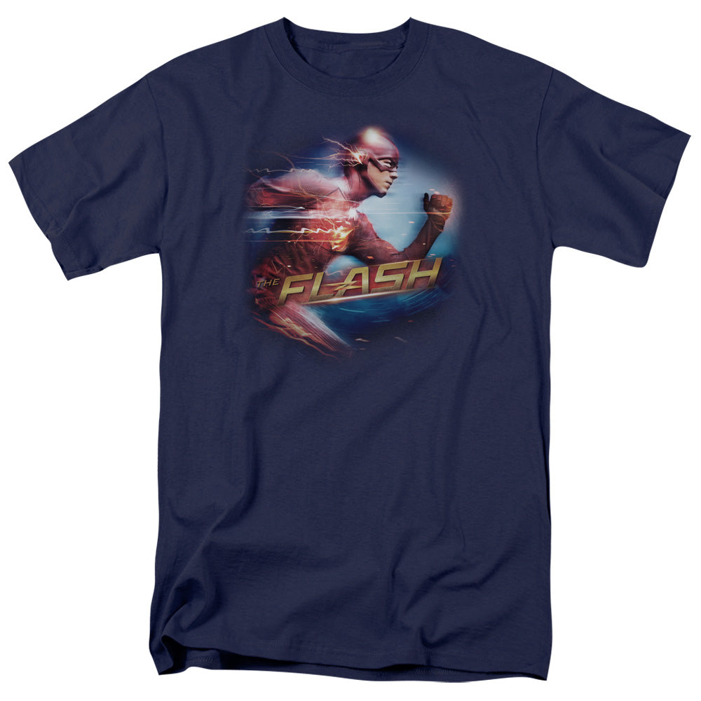 DC Comics - The Flash - Fastest Man - Adult Unisex Short Sleeve T-Shirt - Blue