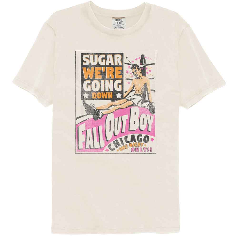 Fall Out Boy - Sugar Were Going Down Lyrics - American Classics - Solid Beige Adult Short Sleeve Comfort Color T-Shirt