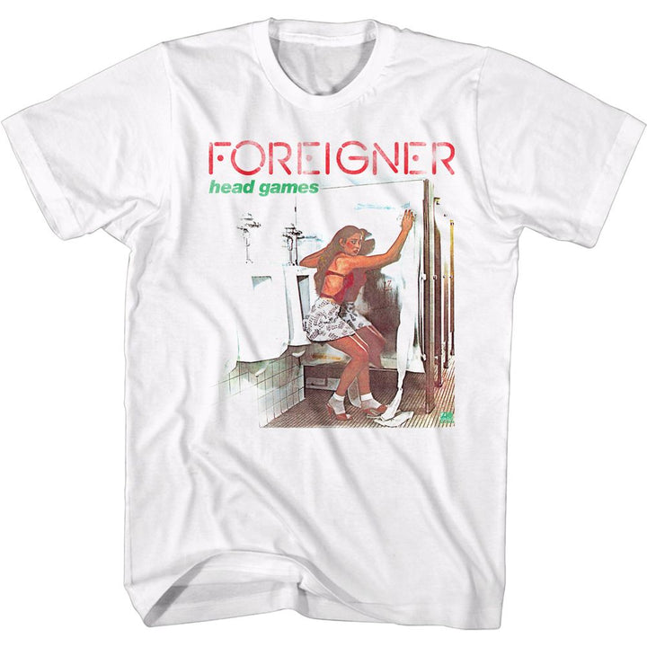Foreigner - Head Games Cover - American Classics - Solid White Adult Short Sleeve T-Shirt