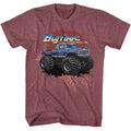 Bigfoot - Splatter Background - American Classics - Solid Red Adult Short Sleeve T-Shirt