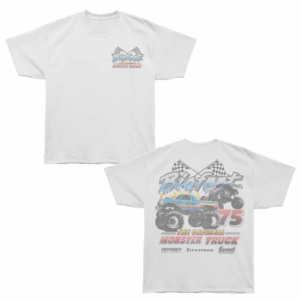 Bigfoot - Two Trucks 92 - Bronx Oversized Short Sleeve T-Shirt - Front & Back Print - White