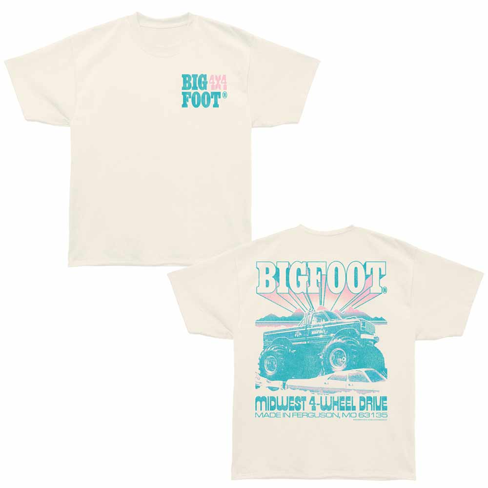 Bigfoot - Midwest 4WD - Bronx Oversized Short Sleeve T-Shirt - Front & Back Print - Off-White