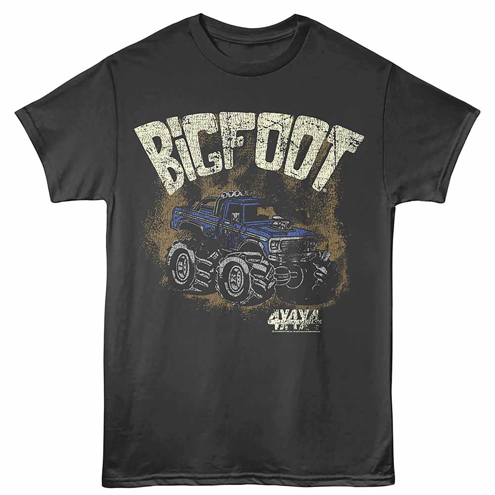 Bigfoot - 4X4X4 - Front Print Adult Short Sleeve Solid T-Shirt - Smoke