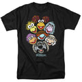 Fraggle Rock - Faces - Adult Unisex Short Sleeve T-Shirt - Black