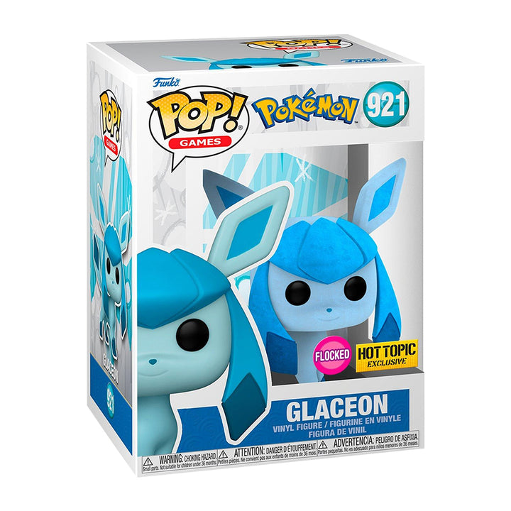 Funko Pop! Games: Pokemon - Glaceon Flocked #921 Hot Topic Exclusive