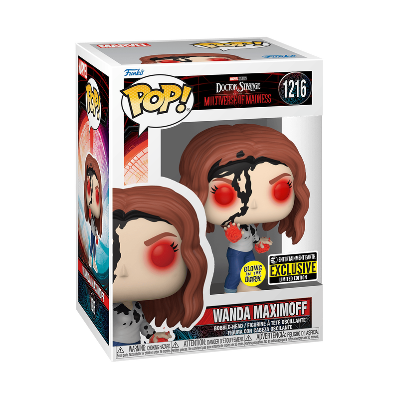 Funko Pop! Marvel: Doctor Strange in the Multiverse of Madness! - Wanda Maximoff Earth-838 Glow-in-the-dark #1216 Entertainment Earth Exclusive