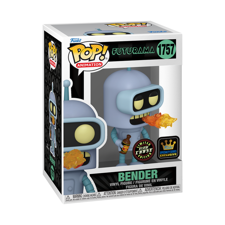 Funko Pop! Animation: Futurama - Bender Burping Glow-in-the-dark Chase #1757 Specialty Series Exclusive