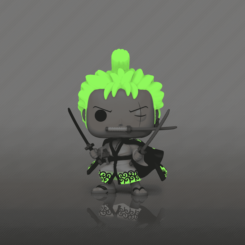 Funko Pop! Animation: One Piece - Roronoa Zoro Three Sword Style Glow-in-the-dark #923 Volcano X Exclusive