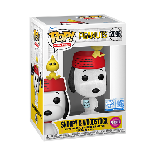 Funko Pop! Animation: Peanuts - Snoopy & Woodstock #2096 Flocked Entertainment Earth Exclusive