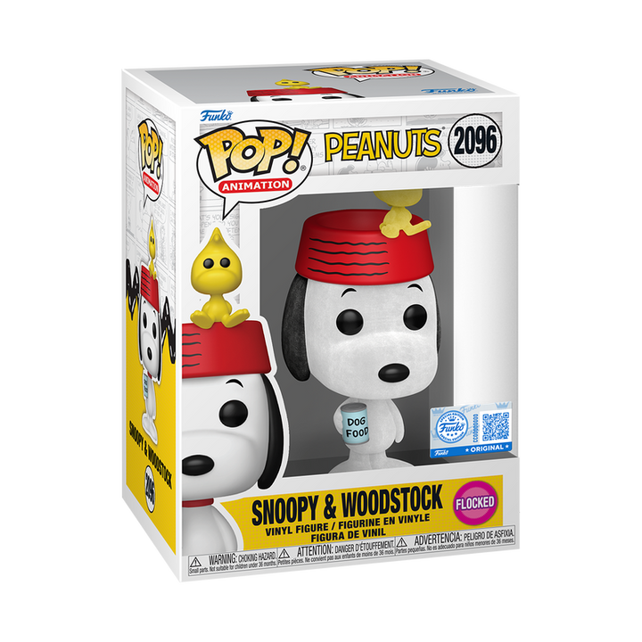 Funko Pop! Animation: Peanuts - Snoopy & Woodstock #2096 Flocked Entertainment Earth Exclusive