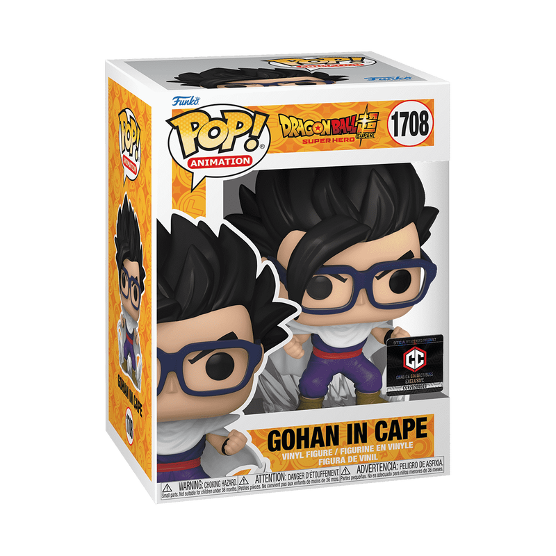 Funko Pop! Animation: Dragon Ball Super: Super Hero - Super Saiyan Gohan in Cape #1708 Chalice Collectibles Exclusive