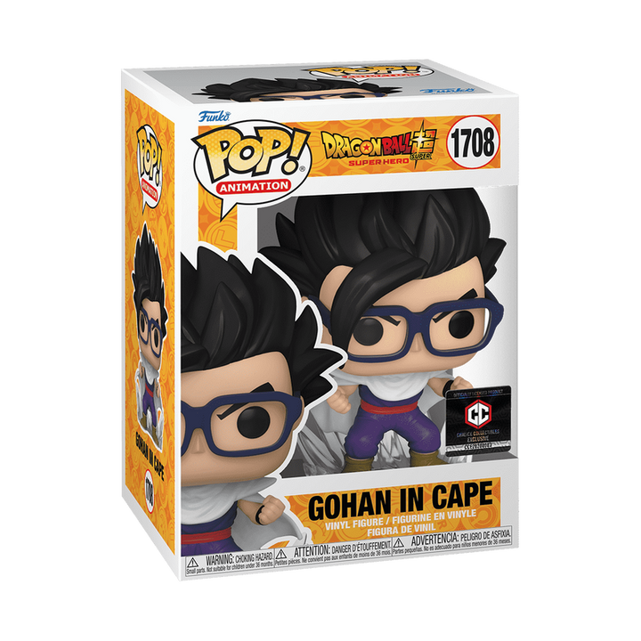 Funko Pop! Animation: Dragon Ball Super: Super Hero - Super Saiyan Gohan in Cape #1708 Chalice Collectibles Exclusive