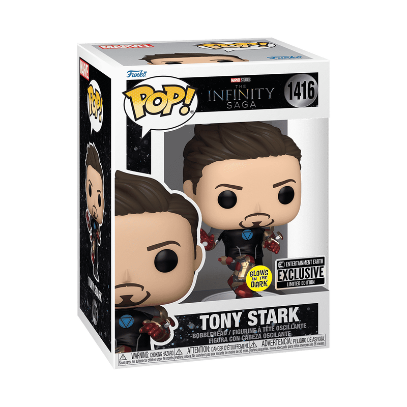 Funko Pop! Marvel Studios: The Infinity Saga - Tony Stark Iron Man MK42 Armor Glow-in-the-dark #1416 Entertainment Earth Exclusive