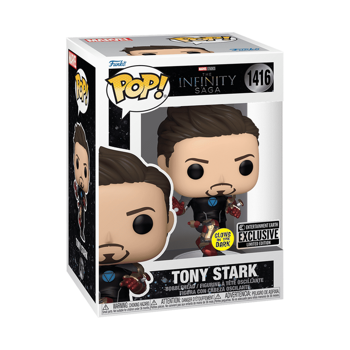 Funko Pop! Marvel Studios: The Infinity Saga - Tony Stark Iron Man MK42 Armor Glow-in-the-dark #1416 Entertainment Earth Exclusive