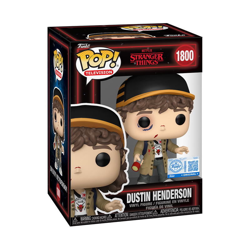 Funko Pop! Television: Netflix Stranger Things - Dustin Henderson Battle Damaged #1800 Exclusive