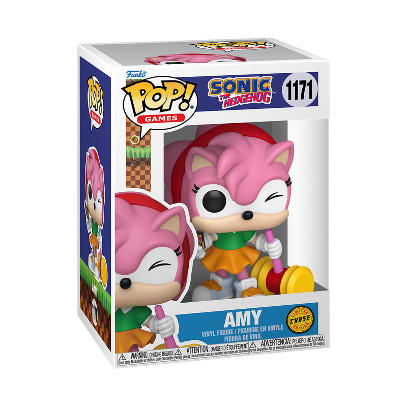 Funko Pop! Games: Sonic the Hedgehog - Amy Rose with Piko Hammer & Cards #1171 Chase