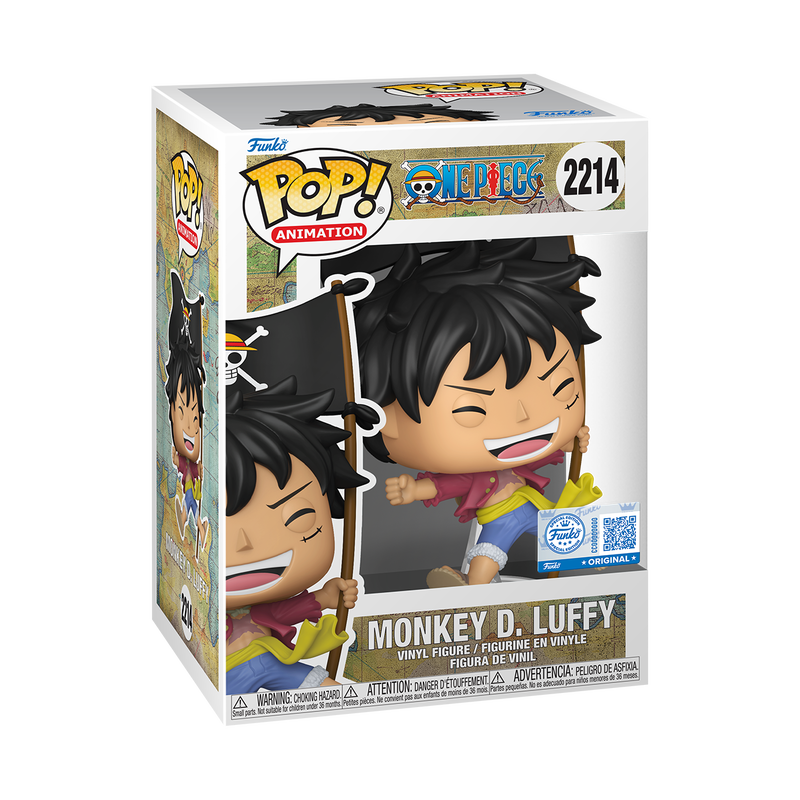 Funko Pop! Animation: One Piece - Monkey D. Luffy with Flag #2214 Entertainment Earth Exclusive