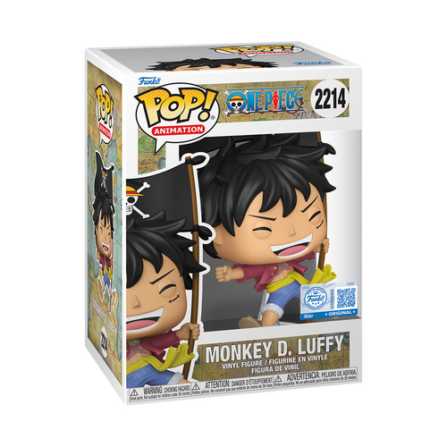 Funko Pop! Animation: One Piece - Monkey D. Luffy with Flag #2214 Entertainment Earth Exclusive