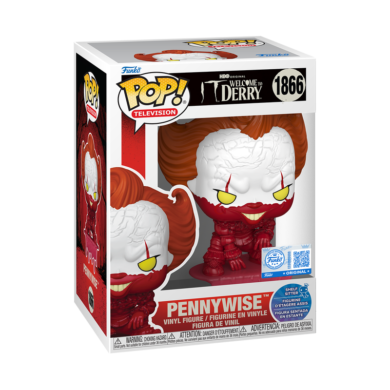 Funko Pop! Television: IT: Welcome to Derry - Pennywise Shelf Sitter #1866 Entertainment Earth Exclusive