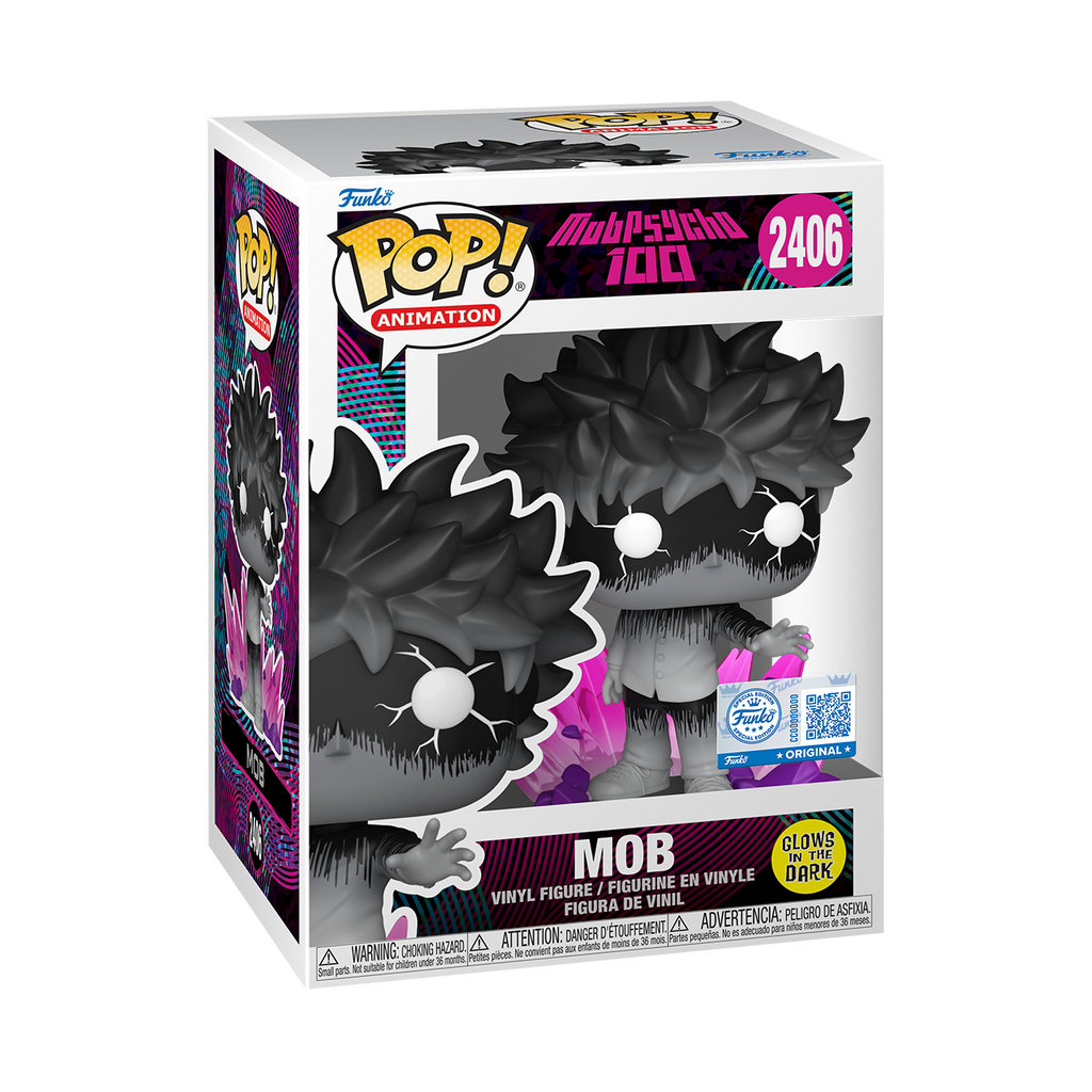 Funko Pop! Animation: Mob Psycho 100 - Mob with Aura Glow-in-the-Dark #2406 Entertainment Earth Exclusive