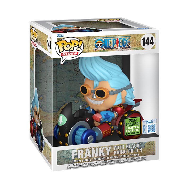 Funko Pop! Rides Deluxe: One Piece - Franky with Black Rhino FR-U 4 #144 Convention Exclusive