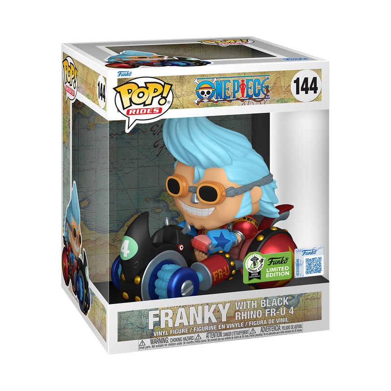 Funko Pop! Rides Deluxe: One Piece - Franky with Black Rhino FR-U 4 #144 Convention Exclusive
