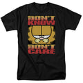 Garfield - Dont Know Dont Care - Adult Unisex Short Sleeve T-Shirt - Black