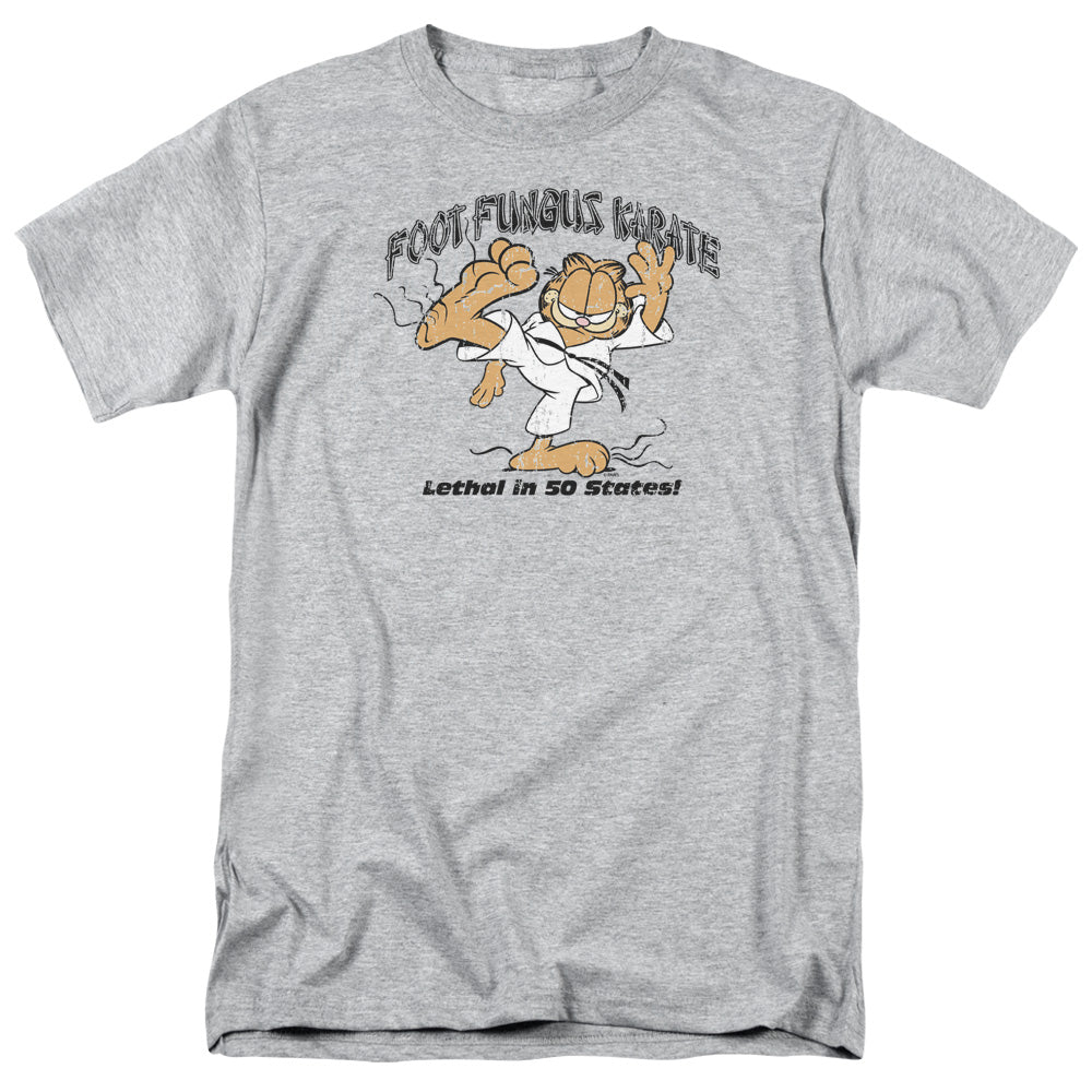 Garfield - Foot Fungus Karate - Adult Unisex Short Sleeve T-Shirt - Gray