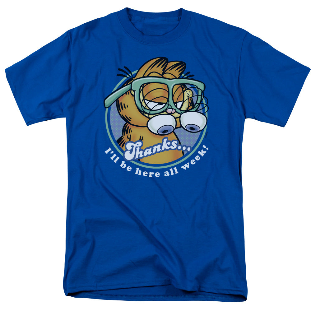 Garfield - Performing - Adult Unisex Short Sleeve T-Shirt - Blue