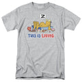 Garfield - This Is Living - Adult Unisex Short Sleeve T-Shirt - Gray