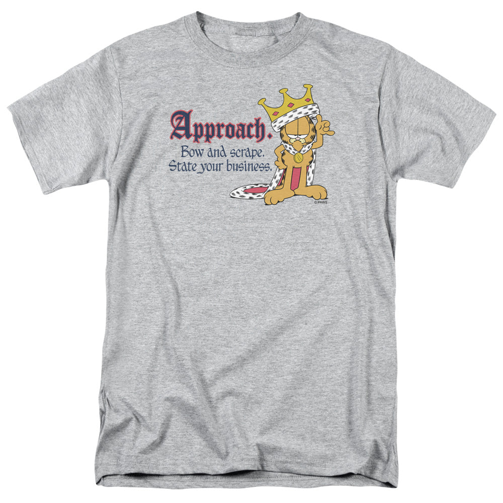 Garfield - State Your Business - Adult Unisex Short Sleeve T-Shirt - Gray