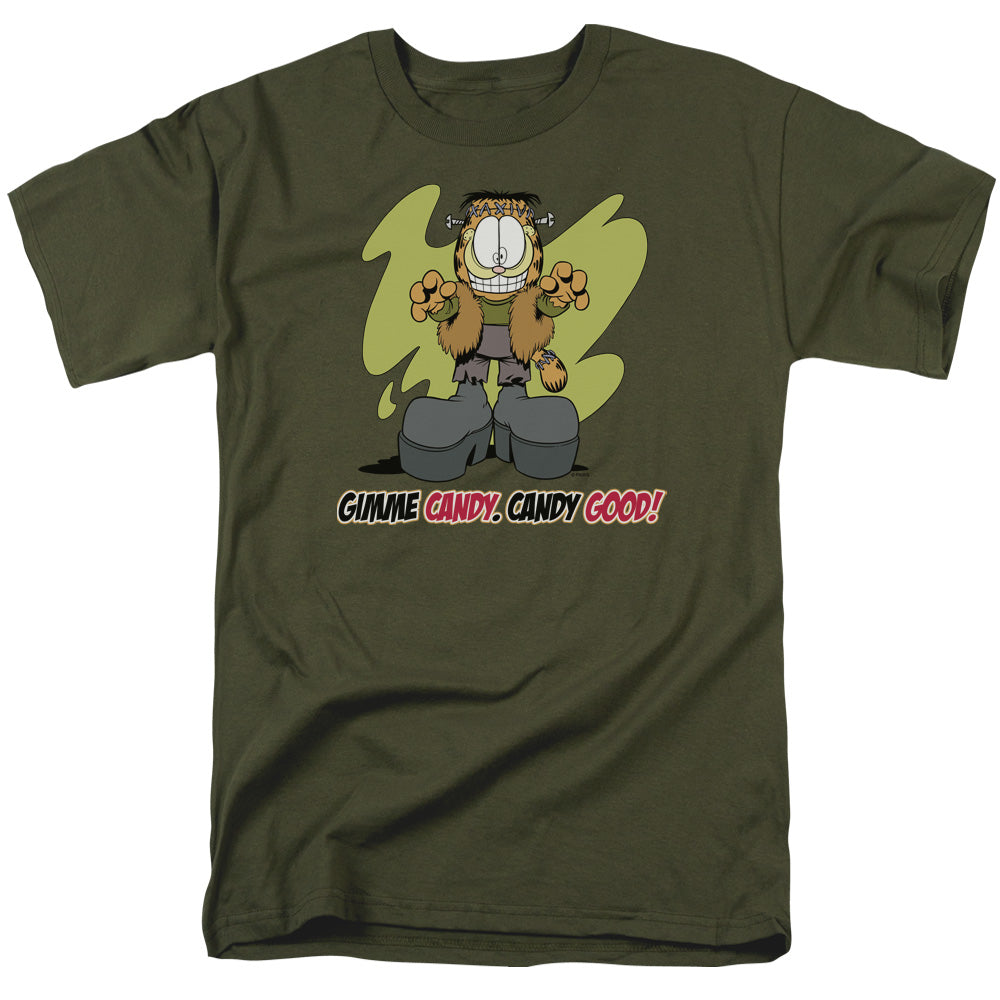 Garfield - Candy Good - Adult Unisex Short Sleeve T-Shirt - Green
