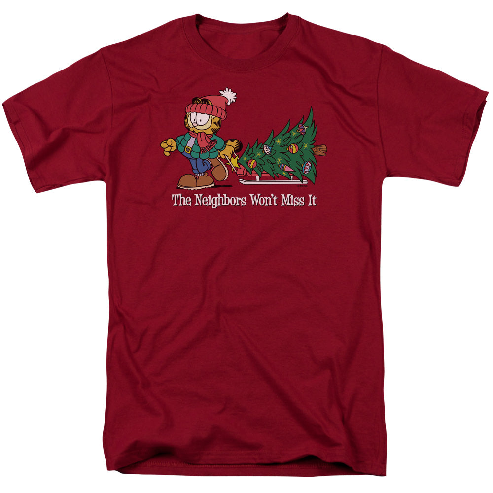 Garfield - Wont Miss It - Adult Unisex Short Sleeve T-Shirt - Red