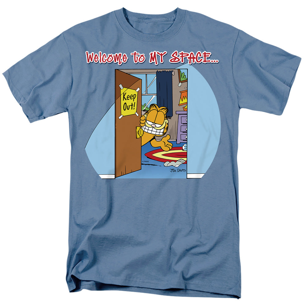 Garfield - Welcome To Myspace - Adult Unisex Short Sleeve T-Shirt - Blue