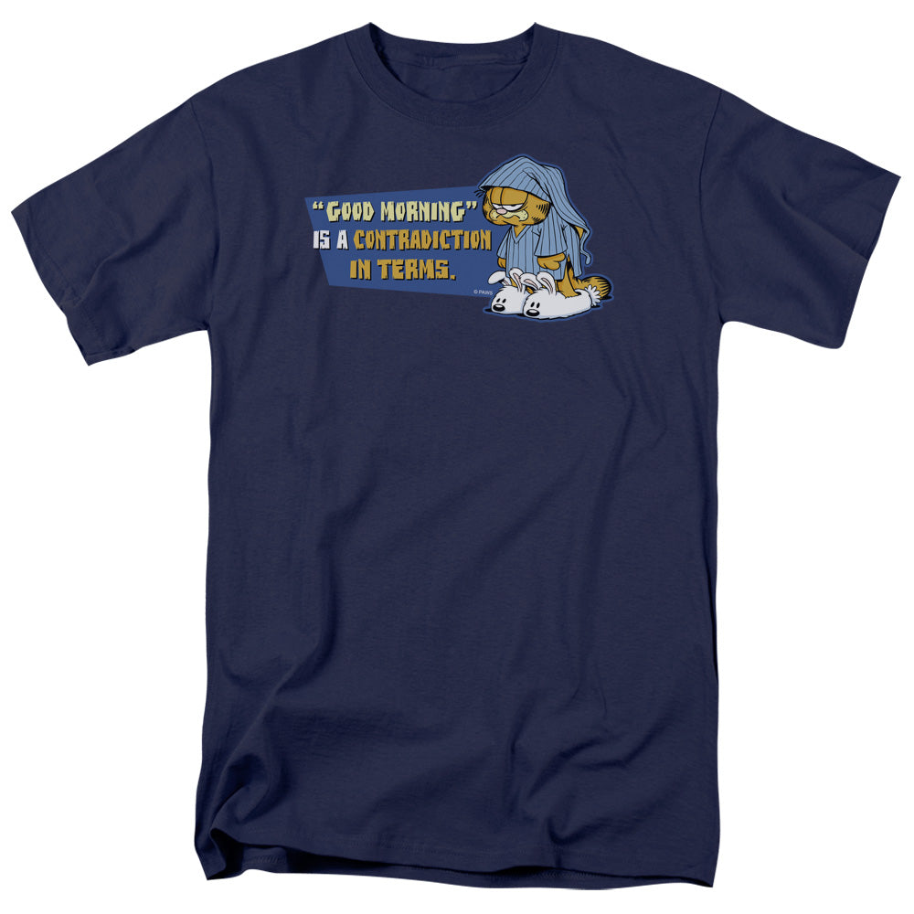 Garfield - Contradicition In Terms - Adult Unisex Short Sleeve T-Shirt - Blue