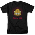 Garfield - Obey Me - Adult Unisex Short Sleeve T-Shirt - Black