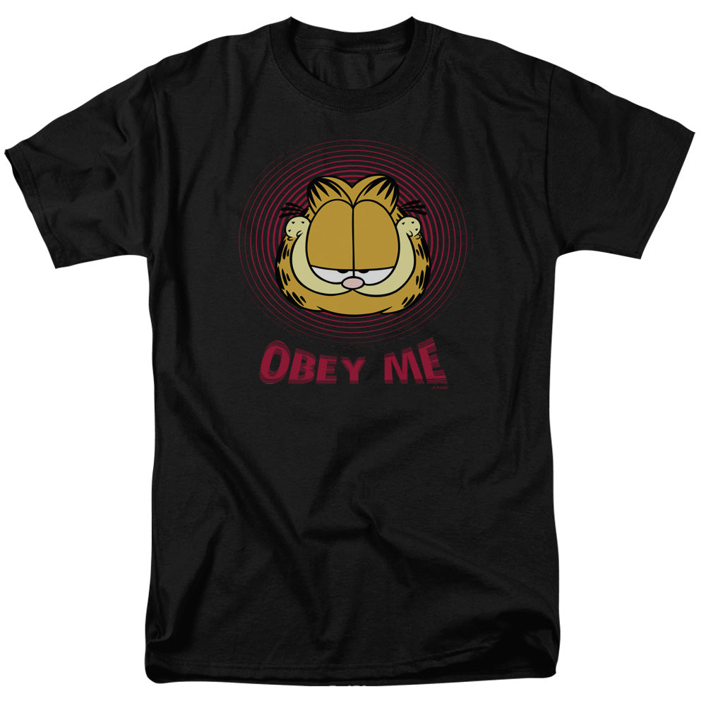 Garfield - Obey Me - Adult Unisex Short Sleeve T-Shirt - Black