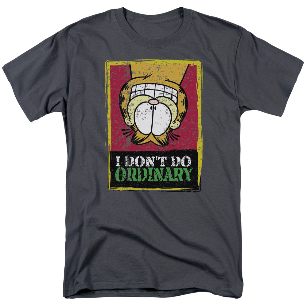Garfield - I Dont Do Ordinary - Adult Unisex Short Sleeve T-Shirt - Gray